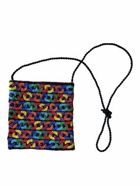 Vintage Colorful Beaded Crossbody Bag